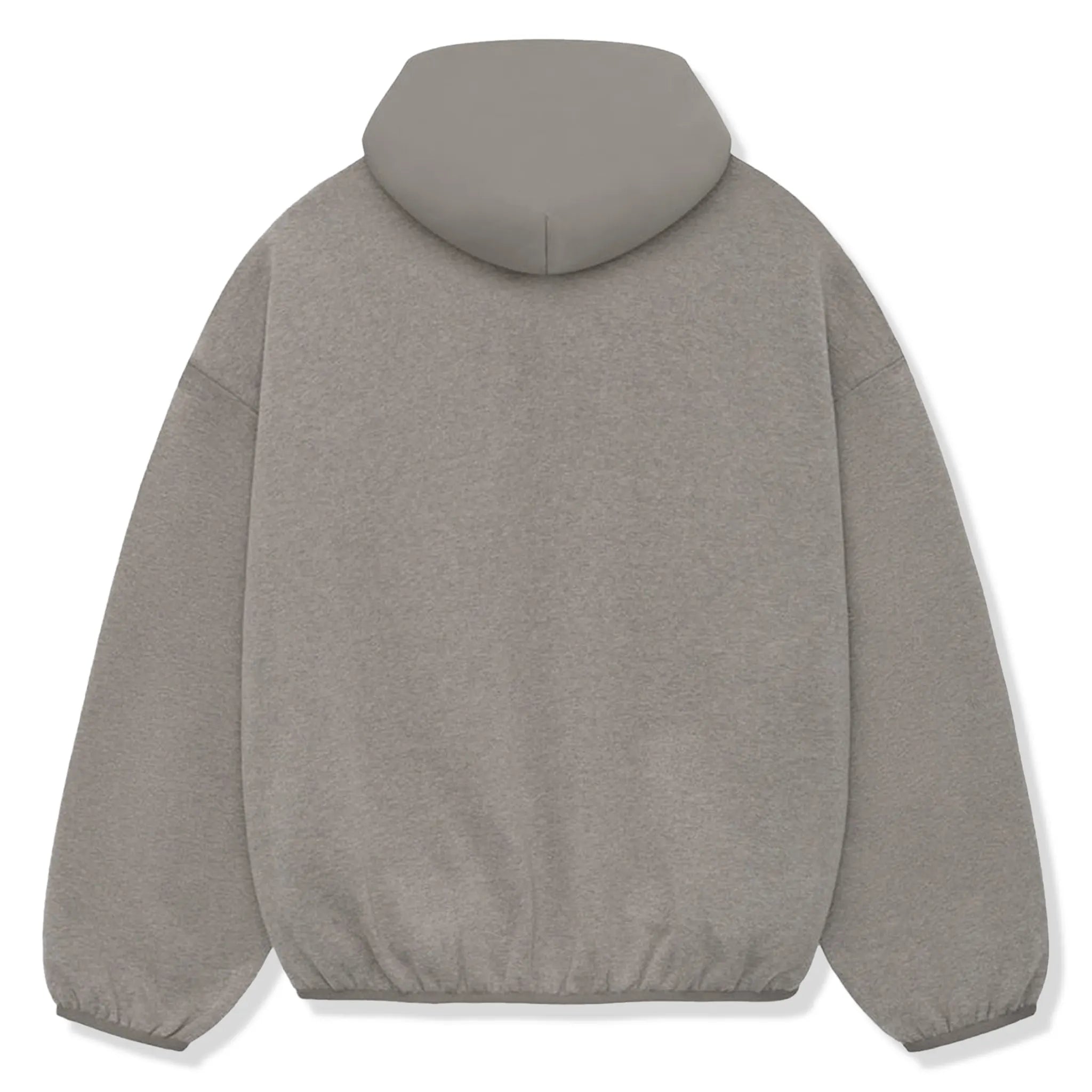 Back View of Fear Of God Essentials Core Collection Nylon Fleece Heather Grey Dust Hoodie 202SU244311F